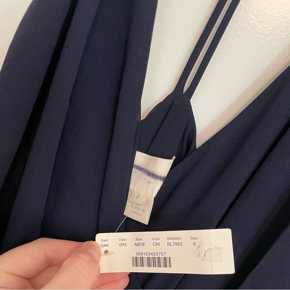 Navy JCrew Gown in Size 6. BNWT, Spaghetti Strap Bridesmaid or Prom Dress